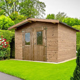 Abri Thermabri 12,31m² en bois thermo traité toiture en acier HABRITA Ma boutique